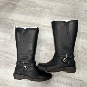 UGG Black Leather Moto Boots